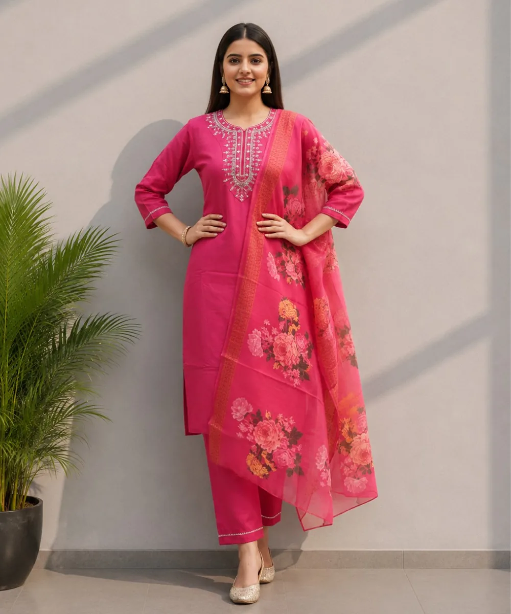 Pink Floral Suit - D-34 wholesale 3 Piece Suit