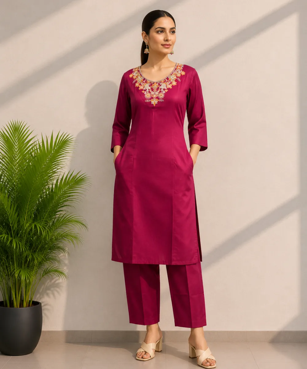 Magenta Silk Coord DC-112 wholesale Coord Set / 2 Piece