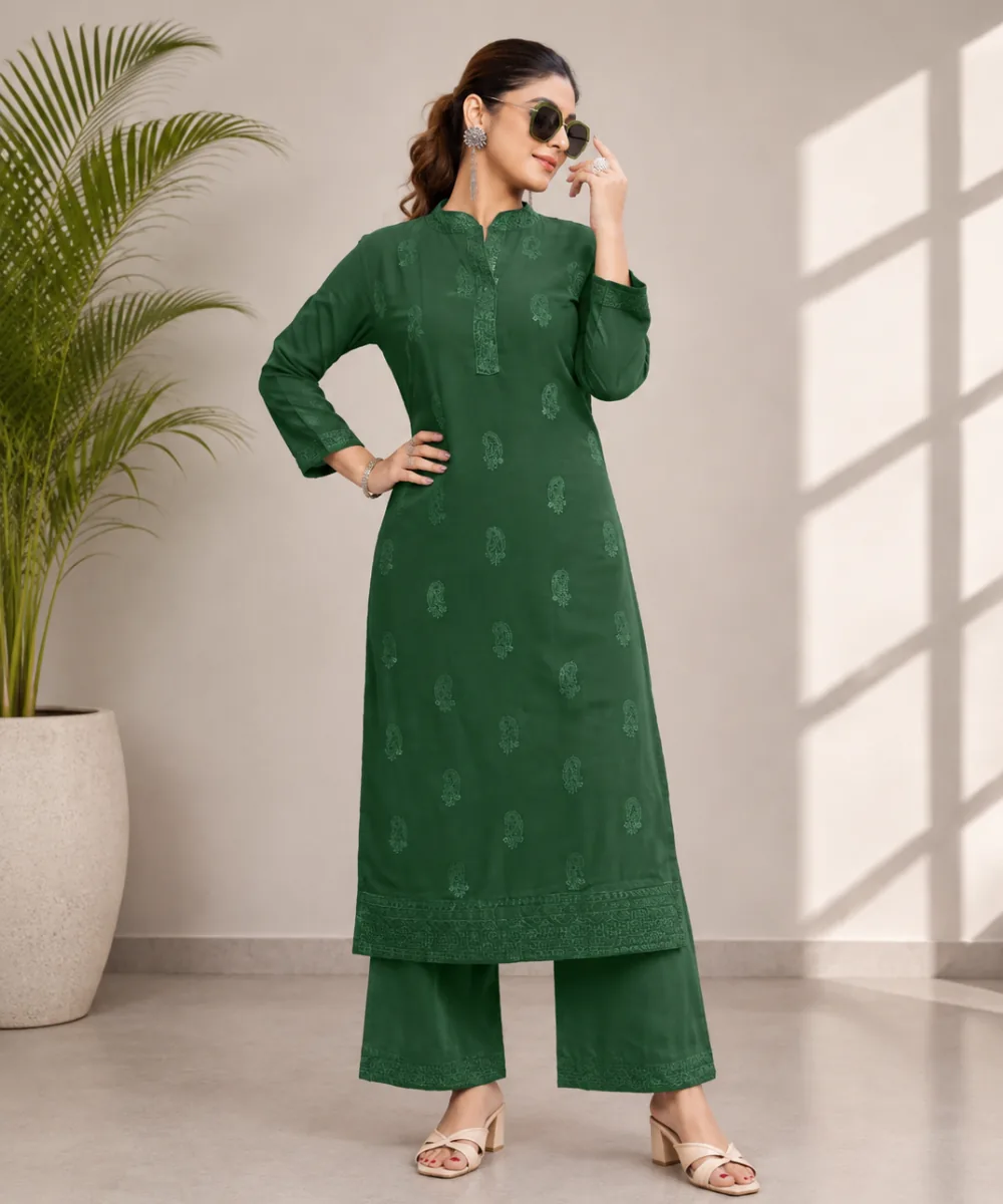 Green Faux Georgette Set - DC-157-21103 wholesale Coord Set / 2 Piece