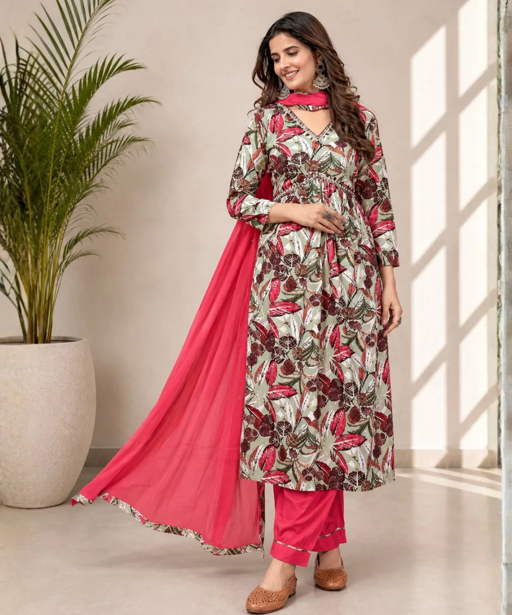Floral Rayon Suit - D-51-2233 wholesale 3 Piece Suit