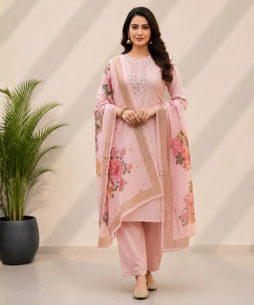 Pink Floral Suit - D-25 wholesale 3 Piece Suit