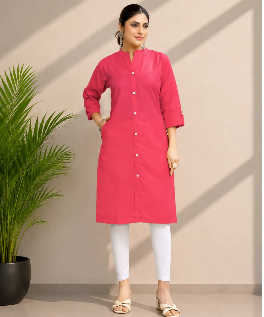 Pink Magic Cotton Kurti - DK-275-09 wholesale Short Kurti / 1 Piece