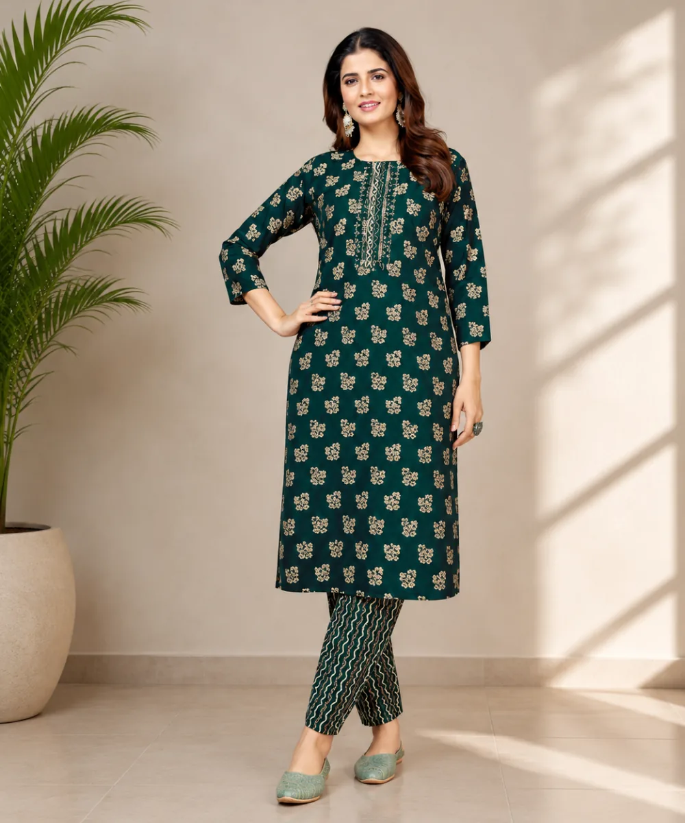 Green Royal Silk Set - DC-151-8494 wholesale Coord Set / 2 Piece