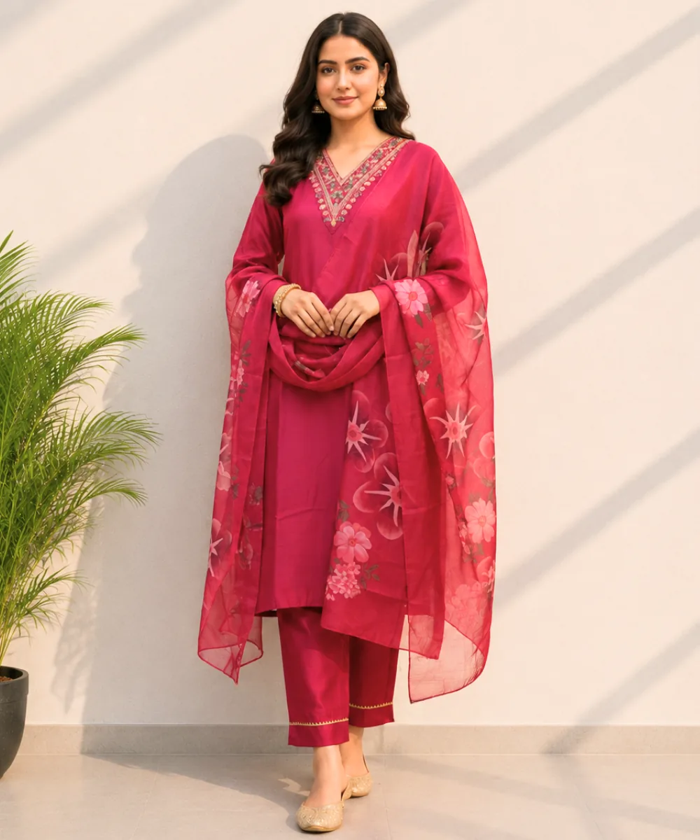 Pink Floral Suit - D-04 wholesale 3 Piece Suit