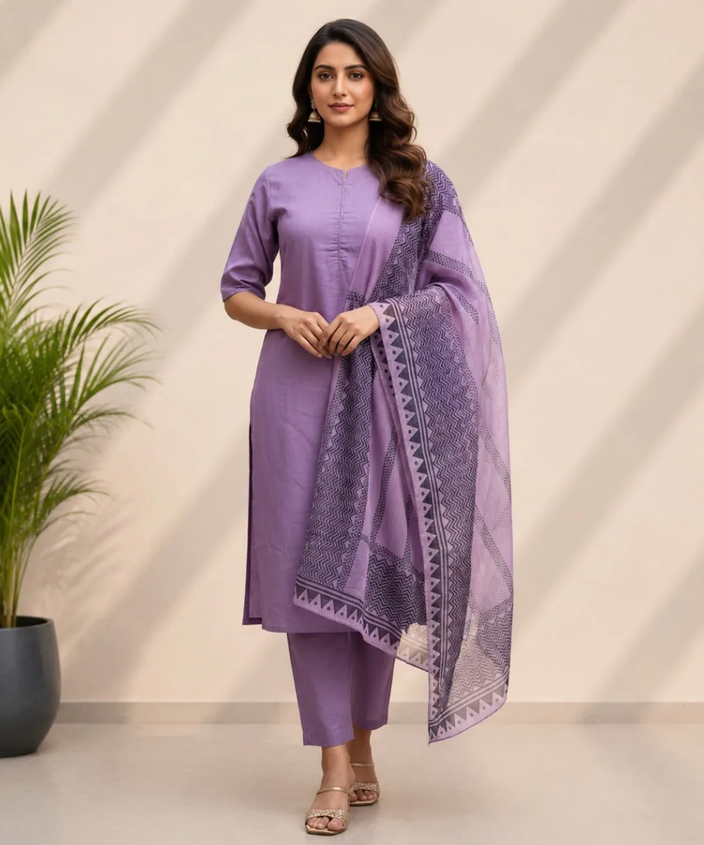 Lavender Ethnic Suit - D-24 wholesale 3 Piece Suit