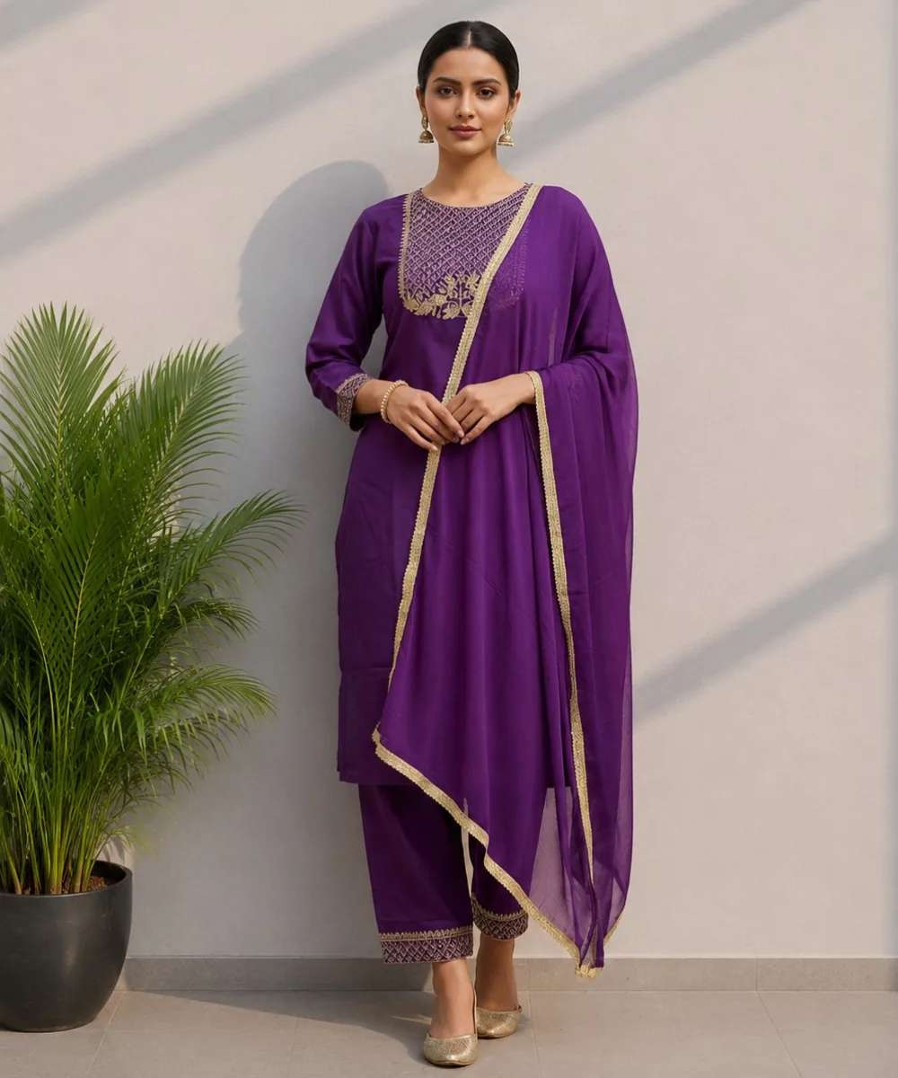Purple Ethnic Suit - D-31 wholesale 3 Piece Suit
