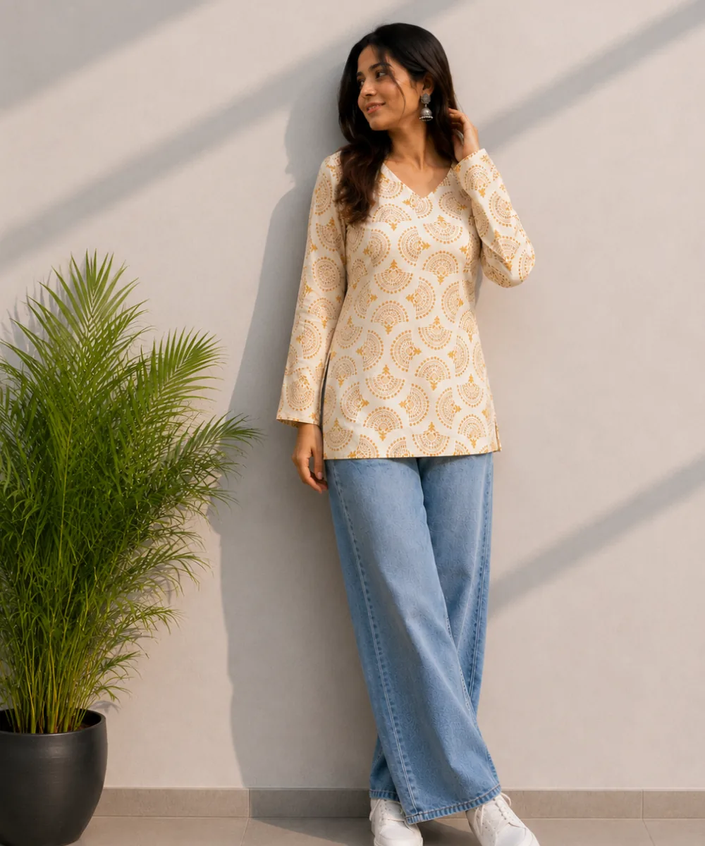 Cotton Printed Kurti - DK-201 wholesale Short Kurti / 1 Piece