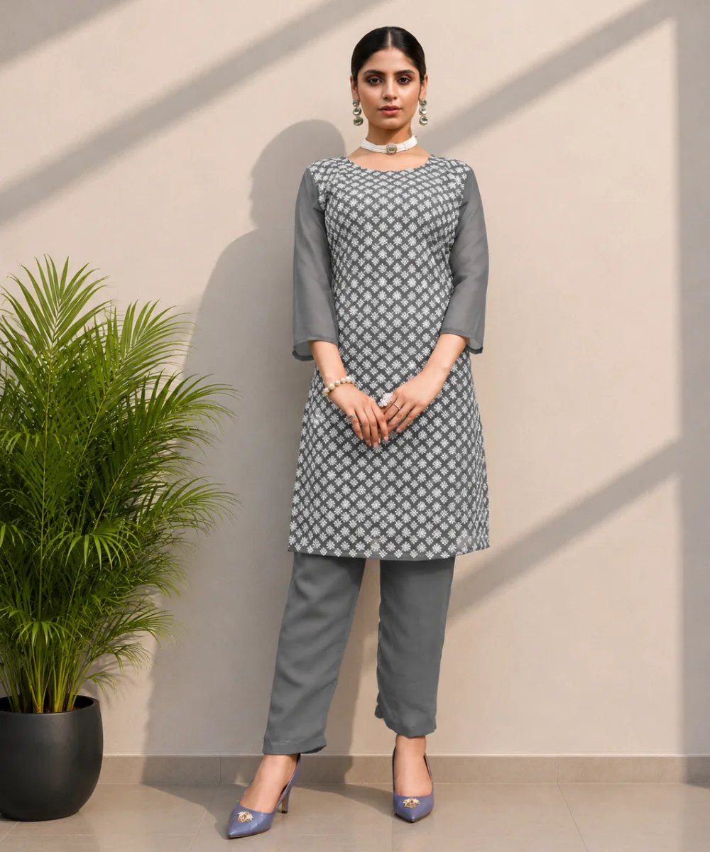 Grey Printed Coord Set - DC-181-1073 wholesale Coord Set / 2 Piece