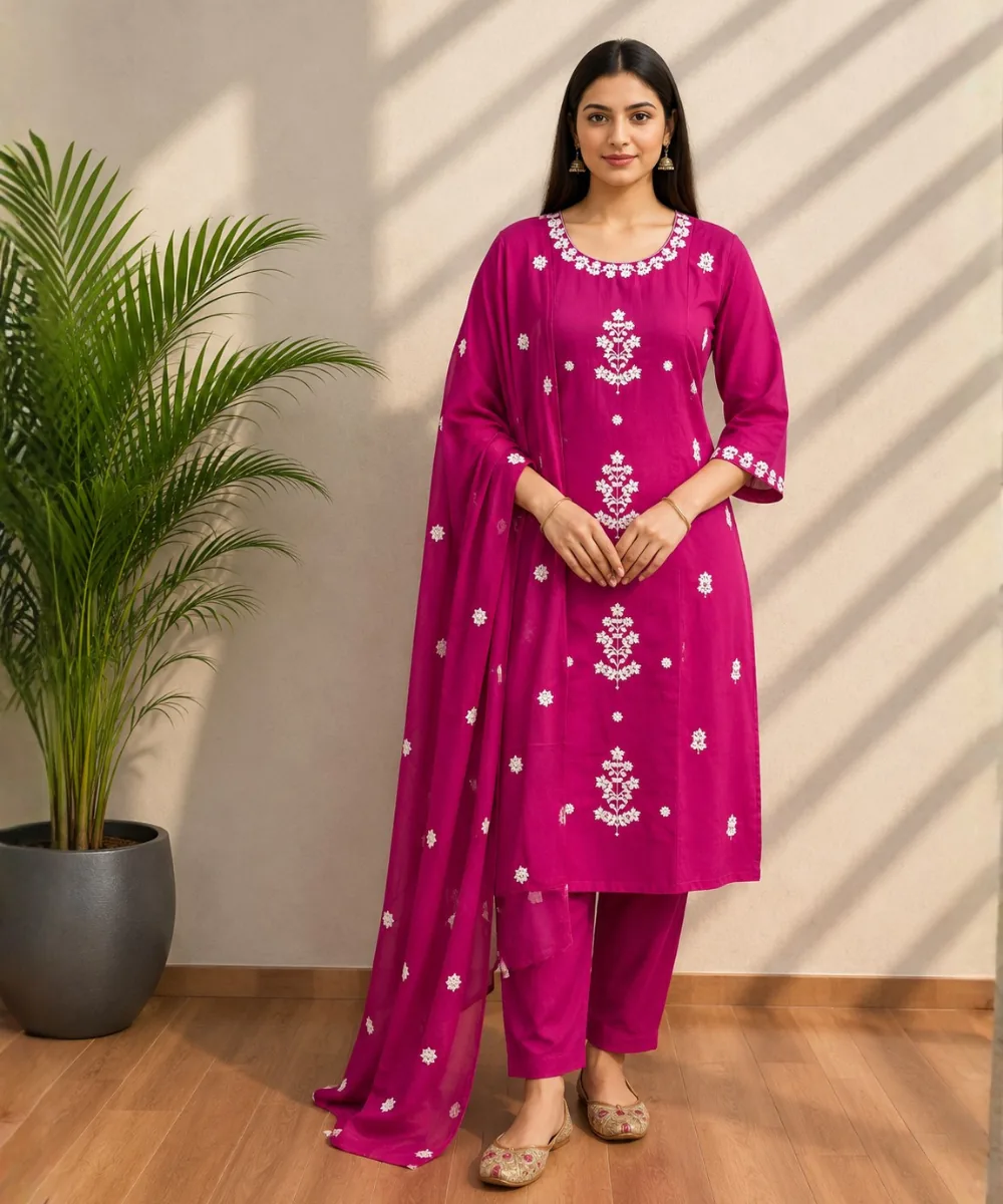Magenta Floral Suit - D-39-59 wholesale 3 Piece Suit