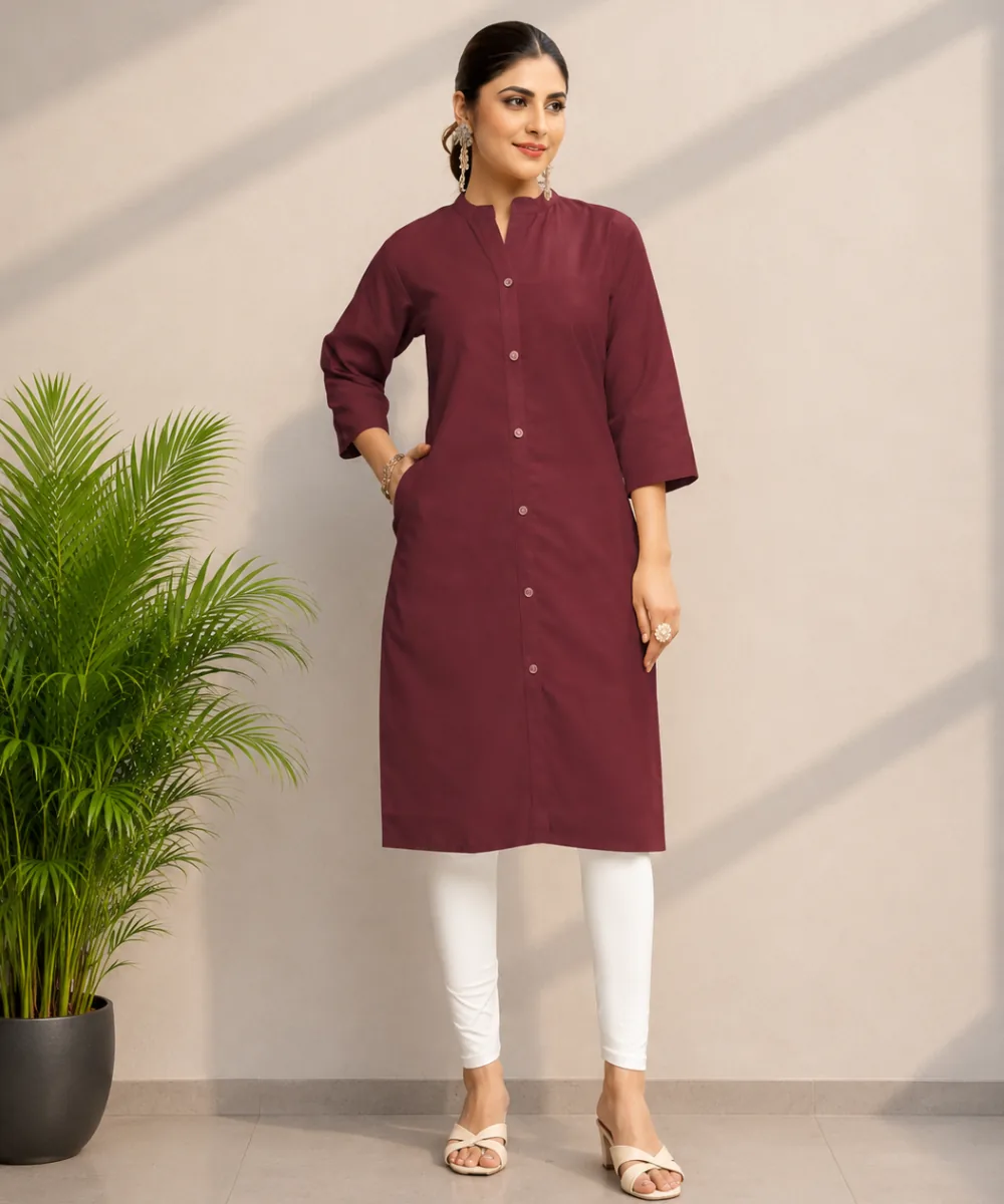 Maroon Magic Kurti - DK-276-07 wholesale Short Kurti / 1 Piece