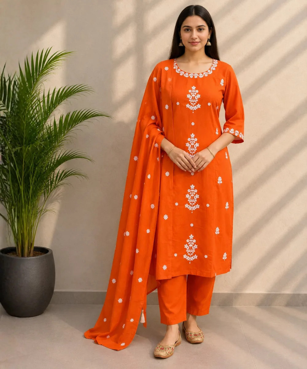 Orange Rayon Suit - D-40-60 wholesale 3 Piece Suit