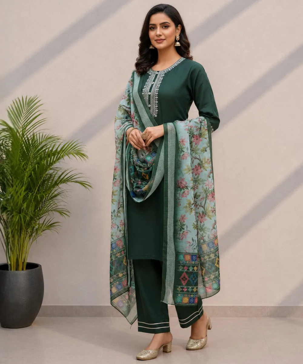 Emerald Floral Suit - D-15 wholesale 3 Piece Suit
