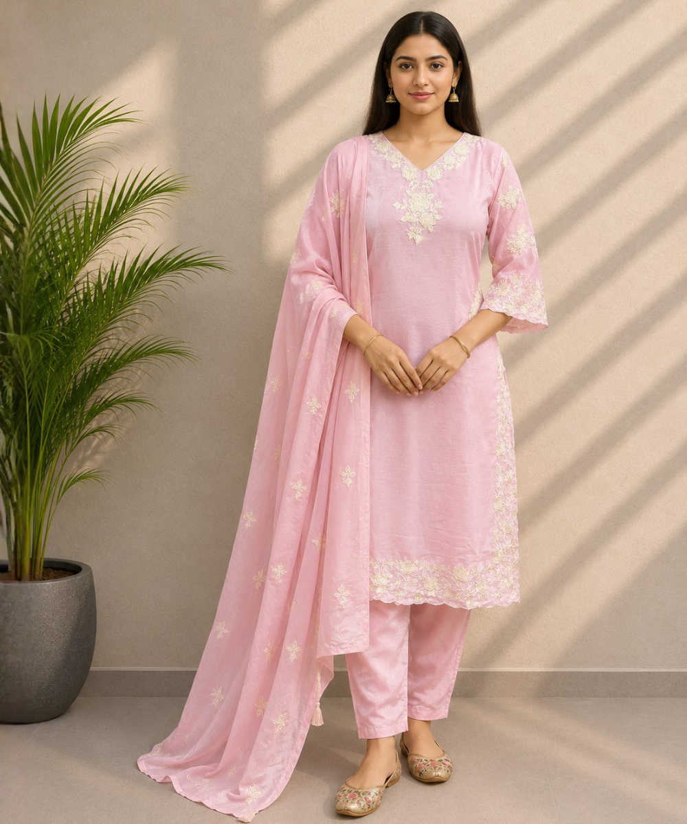 Pink Chinon Suit DR-529-130 wholesale 3 Piece Suit