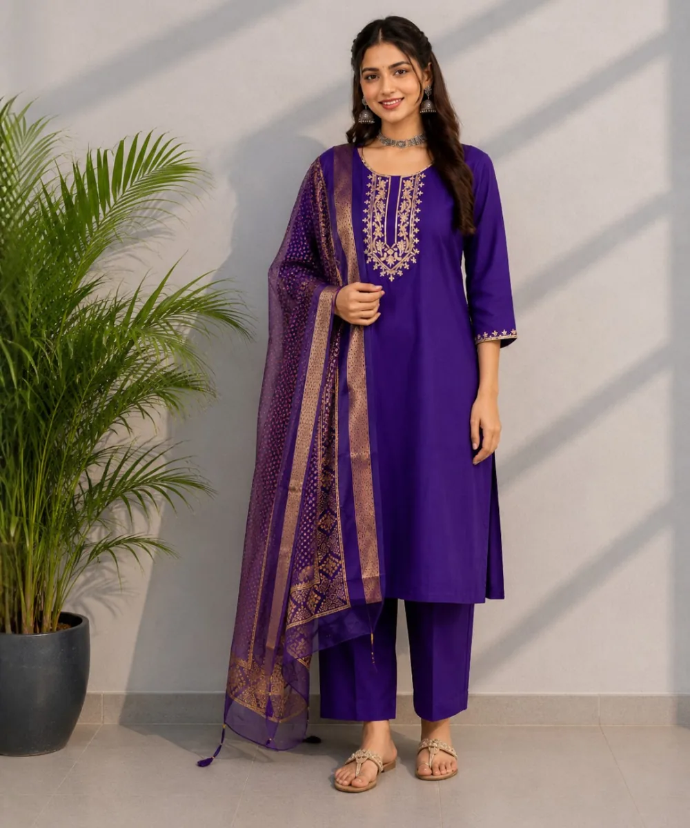 Purple Roman Silk Set - DR-506 wholesale 3 Piece Suit