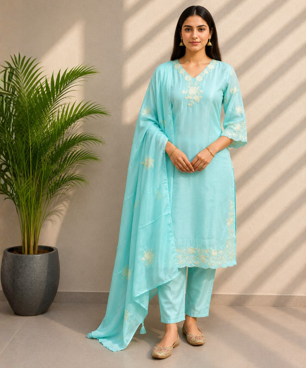 Aqua Chinon Suit DR-530-126 wholesale 3 Piece Suit