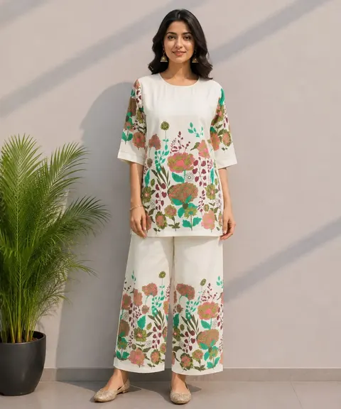 Floral K-cotton Coord Set DC-102 wholesale Coord Set / 2 Piece