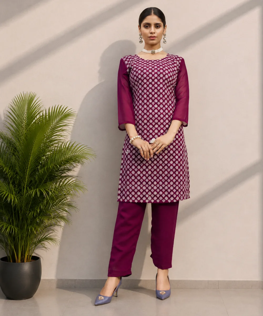 Purple Printed Coord - DC-179-1071 wholesale Coord Set / 2 Piece