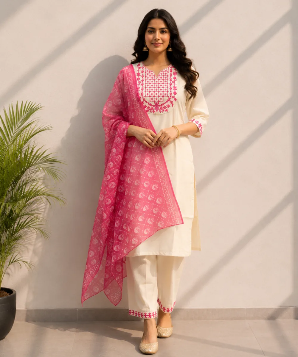 Pink Ivory Suit - D-03 wholesale 3 Piece Suit