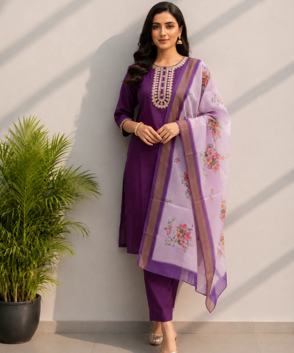Purple Floral Suit - D-01 wholesale 3 Piece Suit