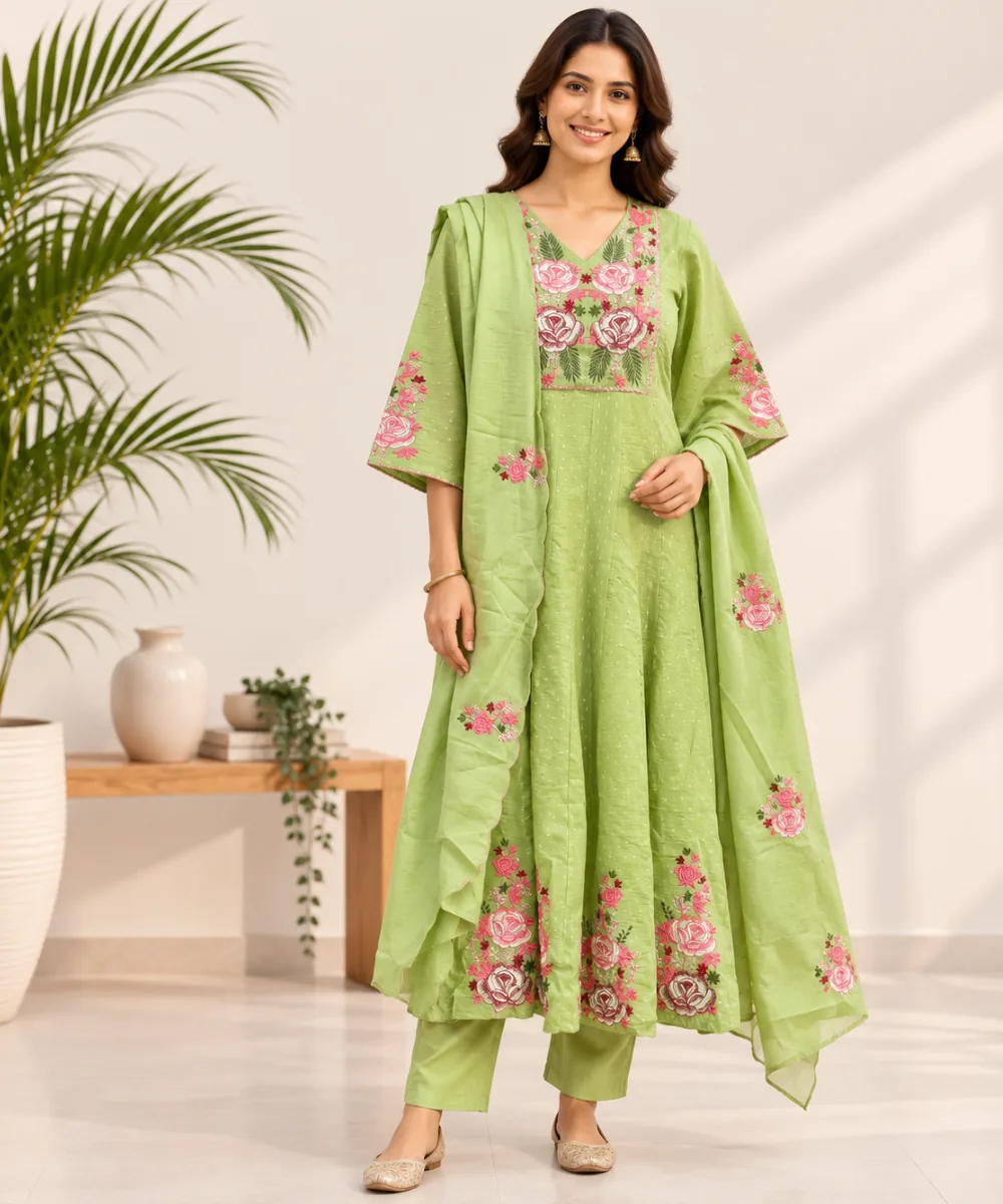 Floral Green Suit - DR-549-144 wholesale 3 Piece Suit