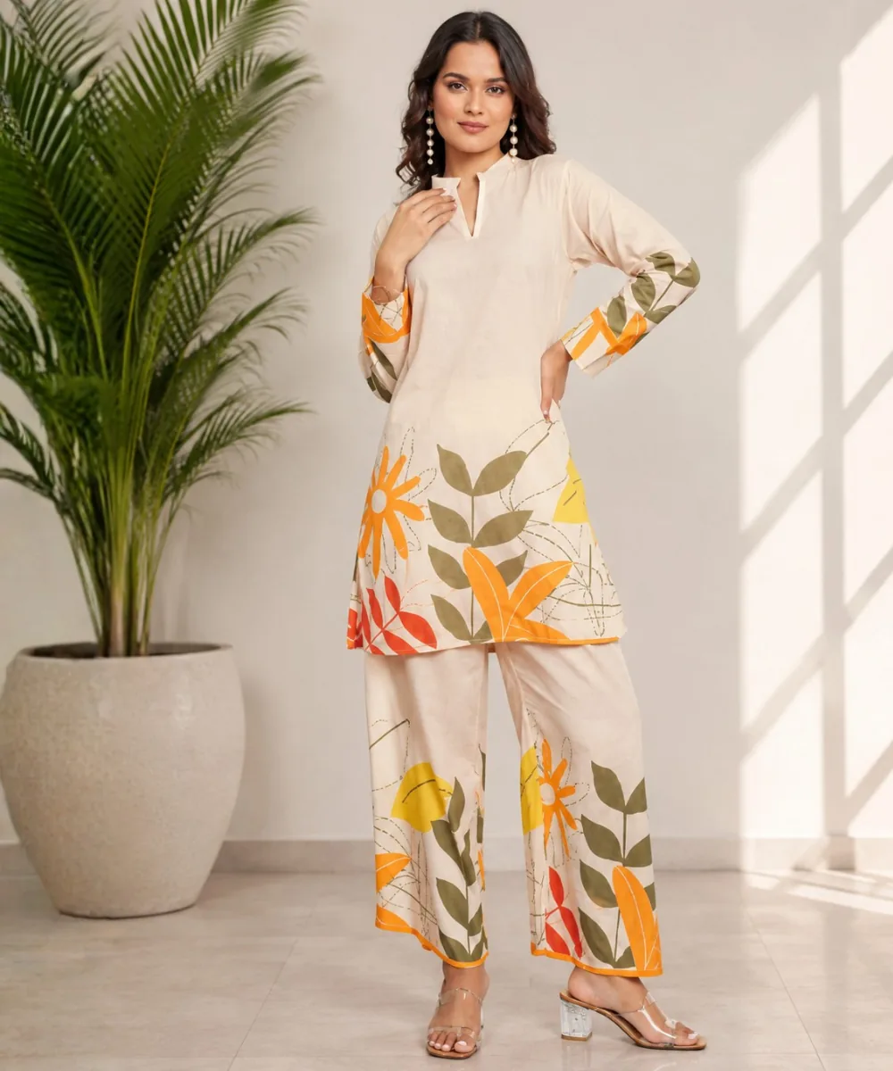 Leaf Print Co-ord Set - DC-159-1272 wholesale Coord Set / 2 Piece