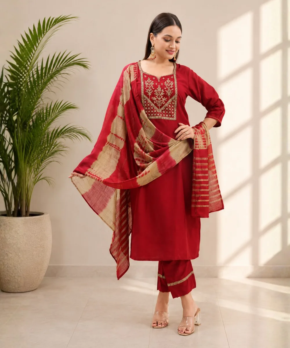 Red Roman Silk Suit - DR-552-9007 wholesale 3 Piece Suit