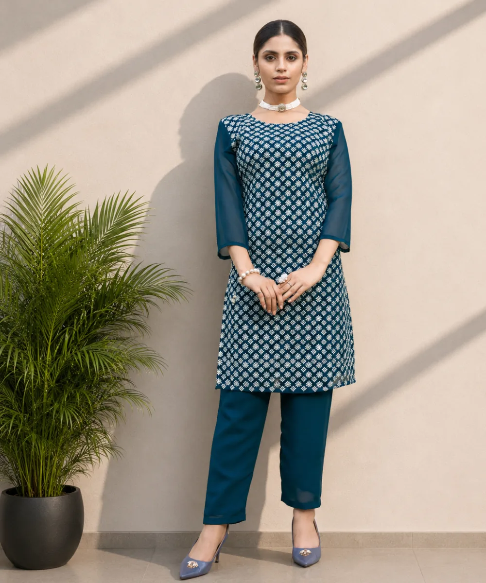 Teal Printed Coord Set - DC-177-1069 wholesale Coord Set / 2 Piece