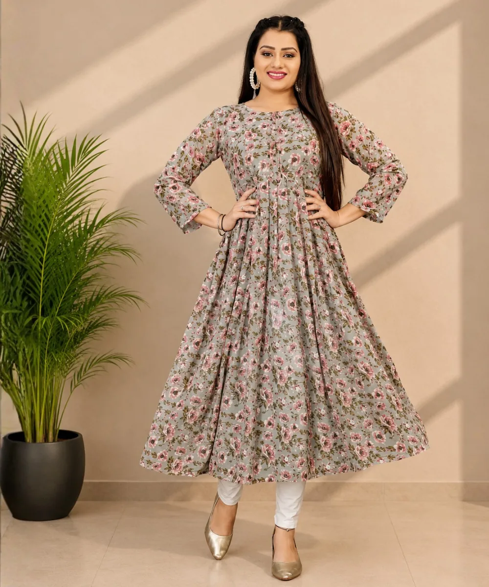 Floral Georgette Top - DK-264-1068 wholesale Short Kurti / 1 Piece