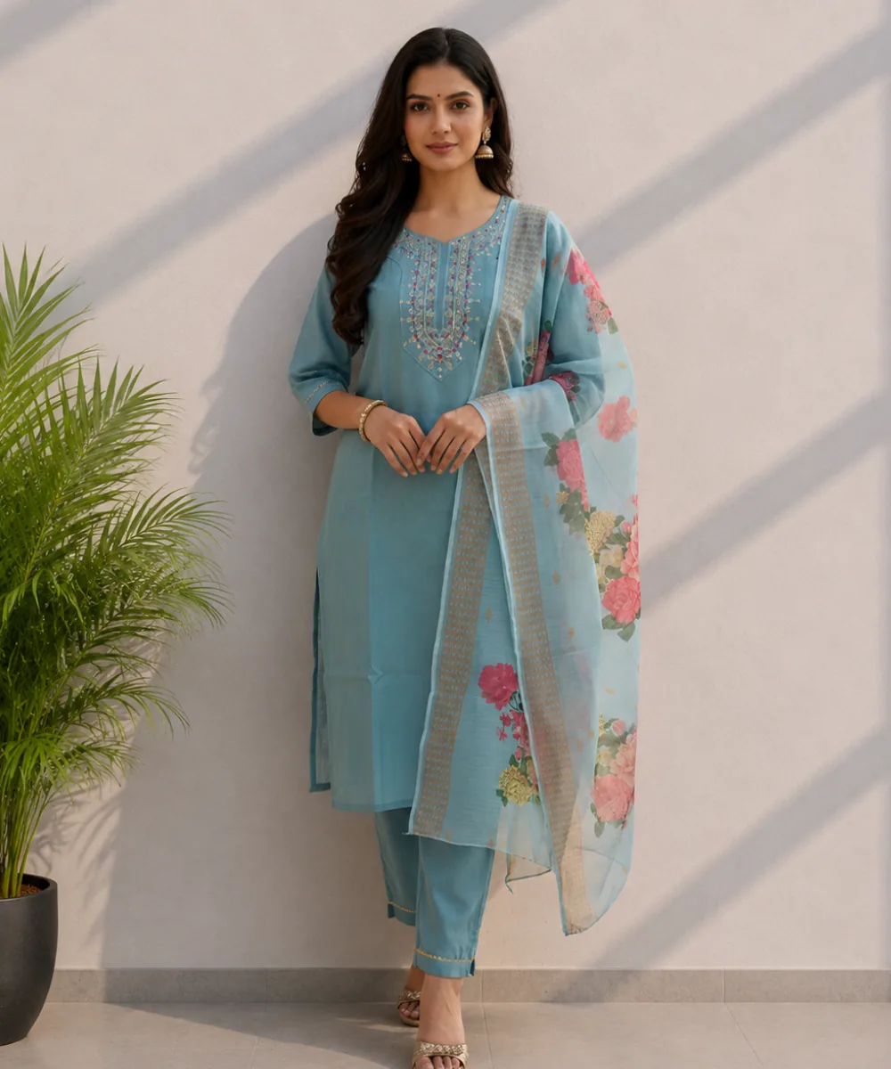 Sky Blue Suit - D-10 wholesale 3 Piece Suit