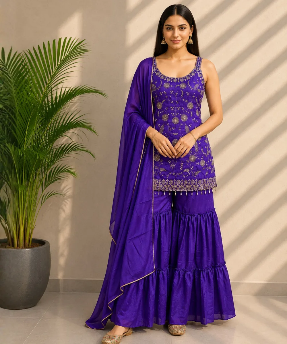 Purple Chinon Suit DR-531-85 wholesale 3 Piece Suit