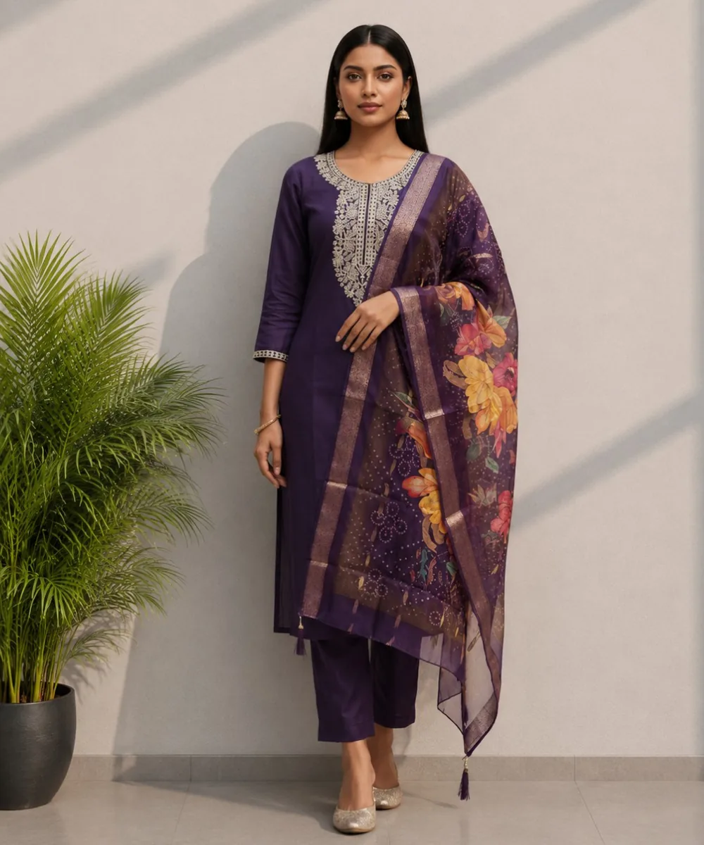 Purple Floral Suit - DR-505 wholesale 3 Piece Suit